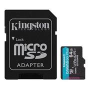 Pamäťová karta Kingston Canvas Go! Plus microSDXC 64GB Class 10, UHS-I, U3, V30, A2, 170/70MB/s (+ adaptér) 