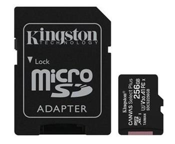 Pamäťová karta Kingston Canvas Select Plus microSDXC 256GB Class 10 UHS-I 100/10 MB/s (+ adaptér)