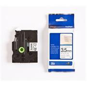 páska BROTHER TZeN201 čierne písmo, biela páska nelaminovná NON LAMINATED Tape (3,5mm)