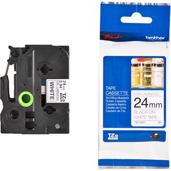 páska BROTHER TZeN251 čierne písmo, biela páska nelaminovná NON LAMINATED Tape (24mm)