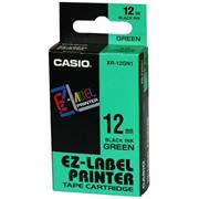 páska CASIO XR-12GN1 Black On Green Tape EZ Label Printer (12mm)