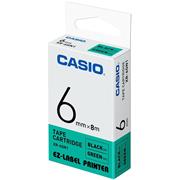 páska CASIO XR-6GN1 Black On Green Tape EZ Label Printer (6mm)