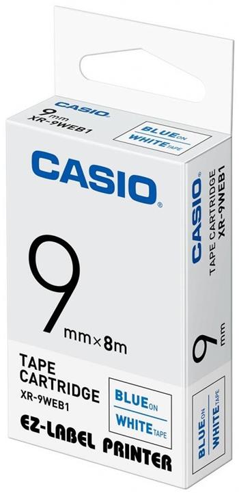 páska CASIO XR-9WEB1 Blue On White Tape EZ Label Printer (9mm)