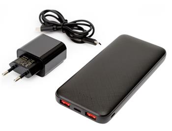 Platinet PMPB10SETB SET 3v1 Powerbanka 10000 mAh, Nabíjačka 20W Power Delivery, kábel USB-C 1m, black