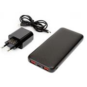 Platinet PMPB10SETB SET 3v1 Powerbanka 10000 mAh, Nabíjačka 20W Power Delivery, kábel USB-C 1m, black