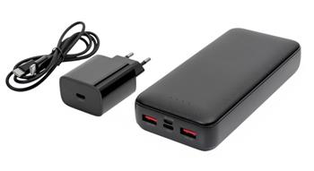 Platinet PMPB20SETB SET 3v1 Powerbanka 20000 mAh + Nabíjačka 20W Power Delivery, kábel USB-C 1m, black