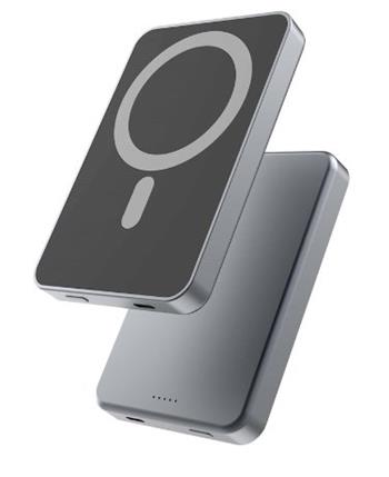 PowerBank s bezdrôtovým nabíjaním MagSafe QUALO QRPB-20-07 5000 mAh 20W šedá