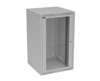 Rozvádzač nástenný GrandN 20U 600 mm, dvere sklo, RAL 7035, GrandN-20U-66-11-G