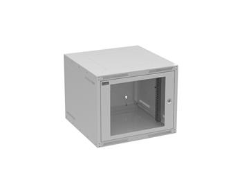 Rozvádzač nástenný GrandN 9U 600 mm, dvere sklo, RAL 7035, GrandN-9U-66-11-G