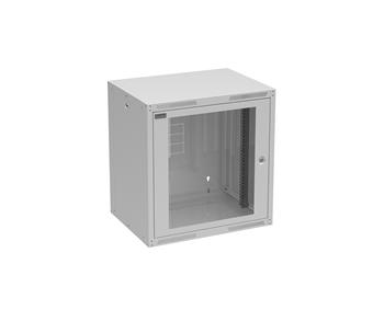 Rozvádzač nástěnný GrandN DUO 12U 450 mm, dvere sklo, RAL 7035, GrandND-12U-645-11-G