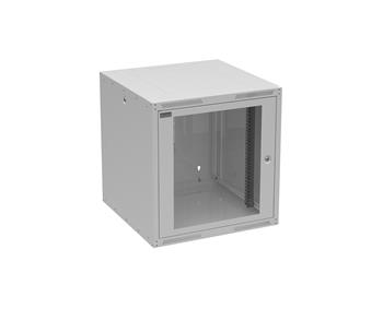 Rozvádzač nástenný GrandN DUO 12U 600 mm, dvere sklo, RAL 7035, GrandND-12U-66-11-G
