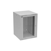 Rozvádzač nástenný GrandN DUO 16U 600 mm, dvere sklo, RAL 7035, GrandND-16U-66-11-G