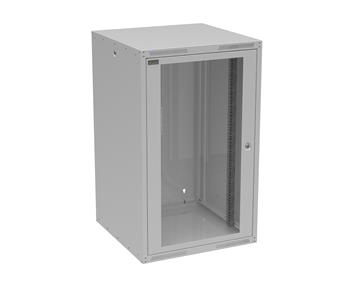 Rozvádzač nástenný GrandN DUO 20U 600 mm, dvere sklo, RAL 7035, GrandND-20U-66-11-G