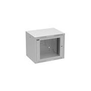 Rozvádzač nástěnný GrandN DUO 9U 450 mm, dvere sklo, RAL 7035, GrandND-9U-645-11-G