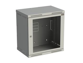 Rozvádzač nástenný SENSA 12U 400 mm, dvere sklo, RAL 7035, SENSA-12U-64-11-G