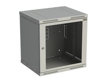 Rozvádzač nástenný SENSA 12U 500 mm, dvere sklo, RAL 7035, SENSA-12U-65-11-G