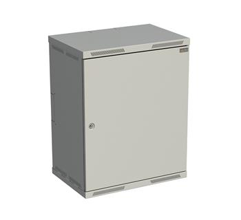 Rozvádzač nástenný SENSA 15U 400 mm, dvere plech, RAL 7035, SENSA-15U-64-21-G