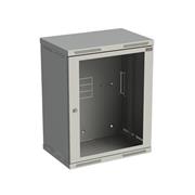 Rozvádzač nástenný SENSA 15U 400 mm, dvere sklo, RAL 7035, SENSA-15U-64-11-G