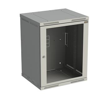 Rozvádzač nástenný SENSA 15U 500 mm, dvere sklo, RAL 7035, SENSA-15U-65-11-G