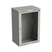 Rozvádzač nástenný SENSA 18U 400 mm, dvere sklo, RAL 7035, SENSA-18U-64-11-G