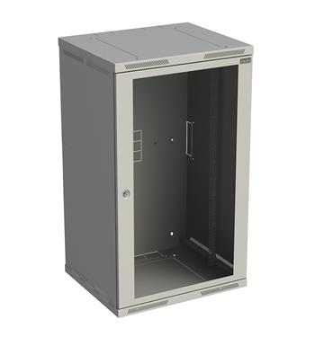 Rozvádzač nástenný SENSA 21U 600 mm, dvere sklo, RAL 7035, SENSA-21U-66-11-G