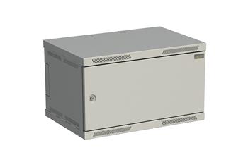 Rozvádzač nástenný SENSA 6U 400 mm, dvere plech, RAL 7035, SENSA-6U-64-21-G