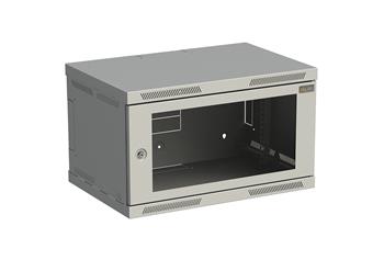 Rozvádzač nástenný SENSA 6U 400 mm, dvere sklo, RAL 7035, SENSA-6U-64-11-G