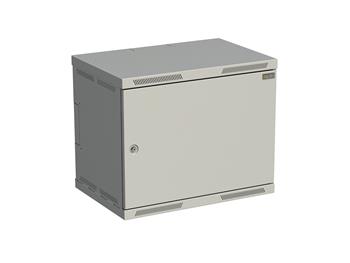 Rozvádzač nástenný SENSA 9U 400 mm, dvere plech, RAL 7035, SENSA-9U-64-21-G