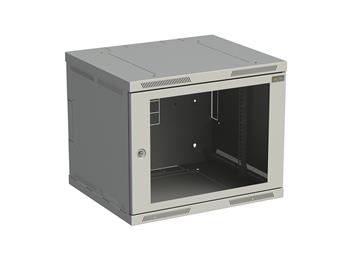Rozvádzač nástenný SENSA 9U 500 mm, dvere sklo, RAL 7035, SENSA-9U-65-11-G