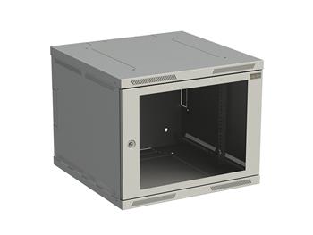 Rozvádzač nástenný SENSA 9U 600 mm, dvere sklo, RAL 7035, SENSA-9U-66-11-G