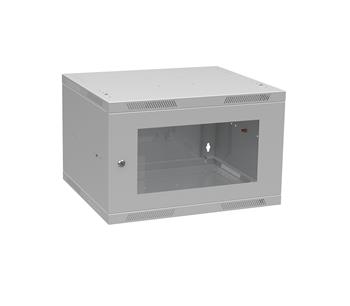 Rozvádzač nástenný skladaný SENSA LITE 6U 450 mm, dvere sklo, RAL 7035, SENSA-L-6U-545-11-G