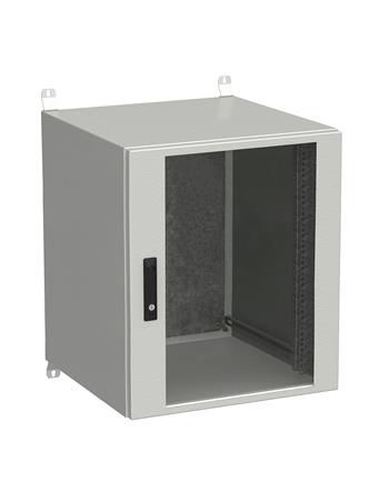 Rozvádzač nástenný vonkajší LC-20 15U 600x600 presklené dvere 3-bodový zámok LC-20-15U-66-12-G