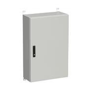 Rozvádzač nástenný vonkajší LC-20 21U 600x300 plechové dvere 3-bodový zámok LC-20-21U-63-22-G
