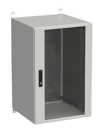 Rozvádzač nástenný vonkajší LC-20 21U 600x600 presklené dvere 3-bodový zámok LC-20-21U-66-12-G