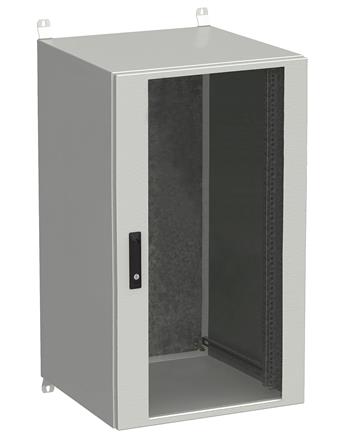 Rozvádzač nástenný vonkajší LC-20 24U 600x600 presklené dvere 3-bodový zámok LC-20-24U-66-12-G