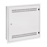 Rozvádzač SOHO LC-18 do steny s lištami 2U, 4U a 11U, 550x550 biela RAL9003 s rámčekom na zamurovanie