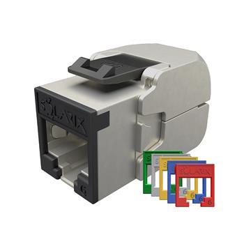 Samorezný keystone Solarix CAT6 STP SXKJ-6-STP-RAL-SA, RAL FIT moduly, GROUND LOCK