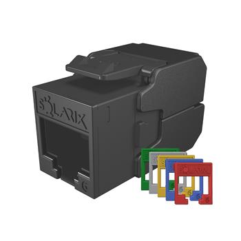 Samorezný keystone Solarix CAT6 UTP SXKJ-6-UTP-RAL-SA, RAL FIT moduly, SECURE CAP, Component Level a 4PPoE certifikácia