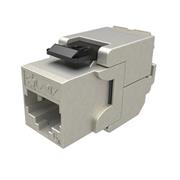 Samorezný keystone Solarix CAT6A STP RJ45 SXKJ-10 G-STP-BK-SA Component Level a 4PPoE certifikácia