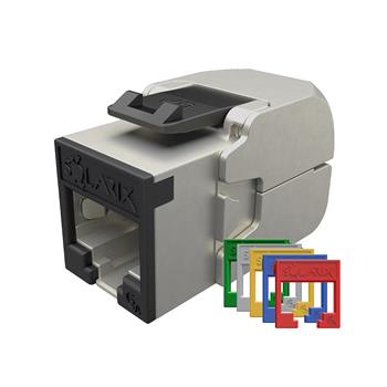 Samorezný keystone Solarix CAT6A STP SXKJ-10 G-STP-RAL-SA, RAL FIT moduly, GROUND LOCK, Component Level a 4PPoE certifikácia