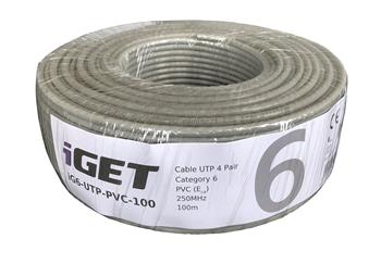Sieťový kábel iGET CAT6 UTP PVC Eca 100m/cievka