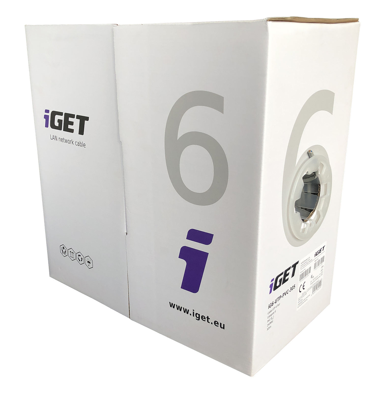 Sieťový kábel iGET CAT6 UTP PVC Eca 305m/box