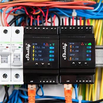 spínací modul na DIN lištu Shelly Pro 4PM - 4x 16A (LAN, WiFi, Bluetooth)