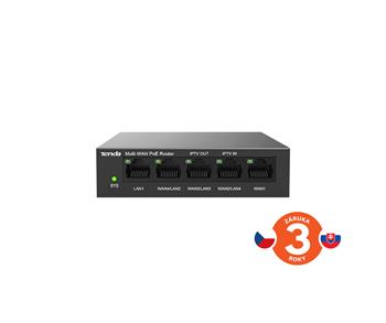 Tenda G0-5 G-PoE Gigabit PoE Router, MultiWAN 1x WAN, 1x LAN, 3x WAN/LAN, 4xPoE 802.3af/at, 10/100/1000Mbps