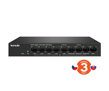 Tenda G0-8 G-PoE Gigabit PoE Router, MultiWAN 1x WAN, 5x LAN, 3x WAN/LAN, 8xPoE 802.3af/at, 10/100/1000Mbps