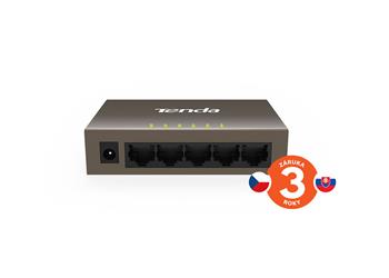 Tenda TEF1005D 5-Port Fast Ethernet Switch, 10/100Mbps, Kov, Fanless