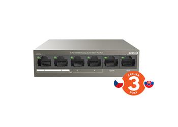 Tenda TEF1106P-4-63W 6xRJ45 Switch s 4xPoE 802.3af/at, 10/100Mbps, celkom 58W, Kov