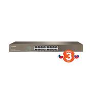 Tenda TEG1016 G 16-Port Gigabit Ethernet Switch, 10/100/1000 Mb/s, ochrana 6kV, Rackmount, Fanless