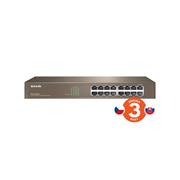 Tenda TEG1016D 16-port Gigabit Ethernet Switch, 10/100/1000 Mbps, Fanless, Rackmount