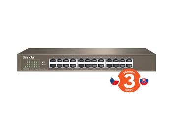 Tenda TEG1024D 24-port Gigabit Ethernet Switch, 10/100/1000 Mbps, Fanless, Rackmount